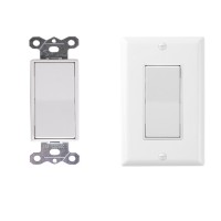 Decorator Wall Light Switch On/off Rocker Paddle Interrupter For Led And Other Lamps